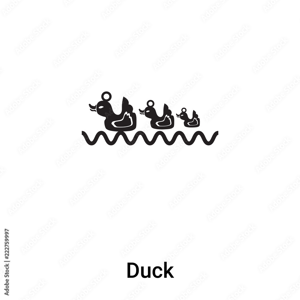 Duck icon vector isolated on white background, logo concept of Duck sign on transparent background, black filled symbol Duck icon vector isolated on white background, logo concept of Duck sign on transparent background, black filled symbol