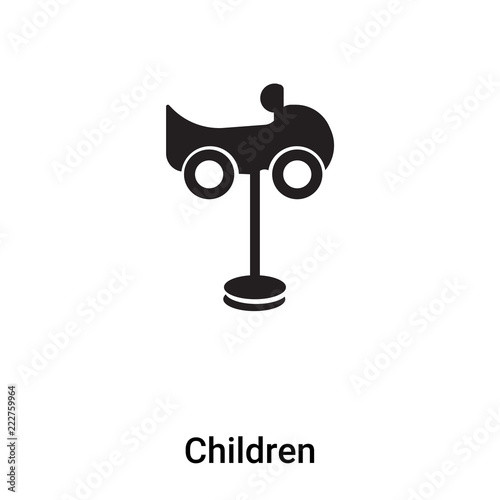 Children icon vector isolated on white background, logo concept of Children sign on transparent background, black filled symbol