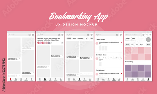 Bookmarking App - UX Design Mockup photo