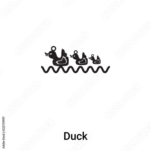 Duck icon vector isolated on white background  logo concept of Duck sign on transparent background  black filled symbol