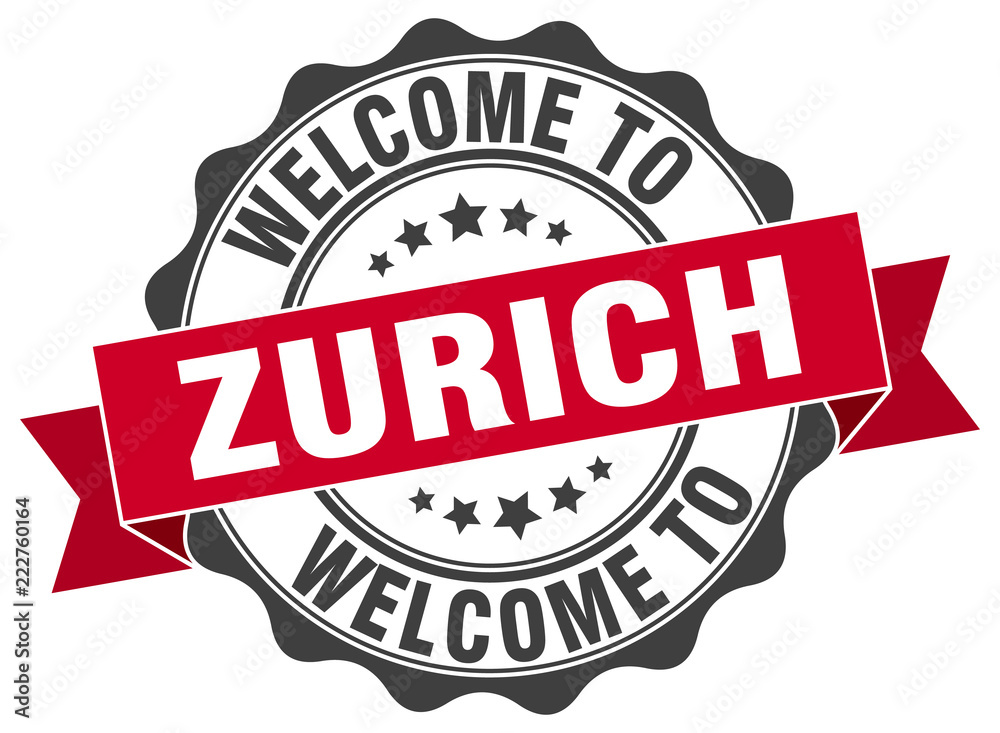 Fototapeta premium Zurich round ribbon seal