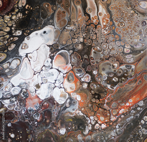 Abstract background. Alien texture. Acrylic pour. Earthy color palette