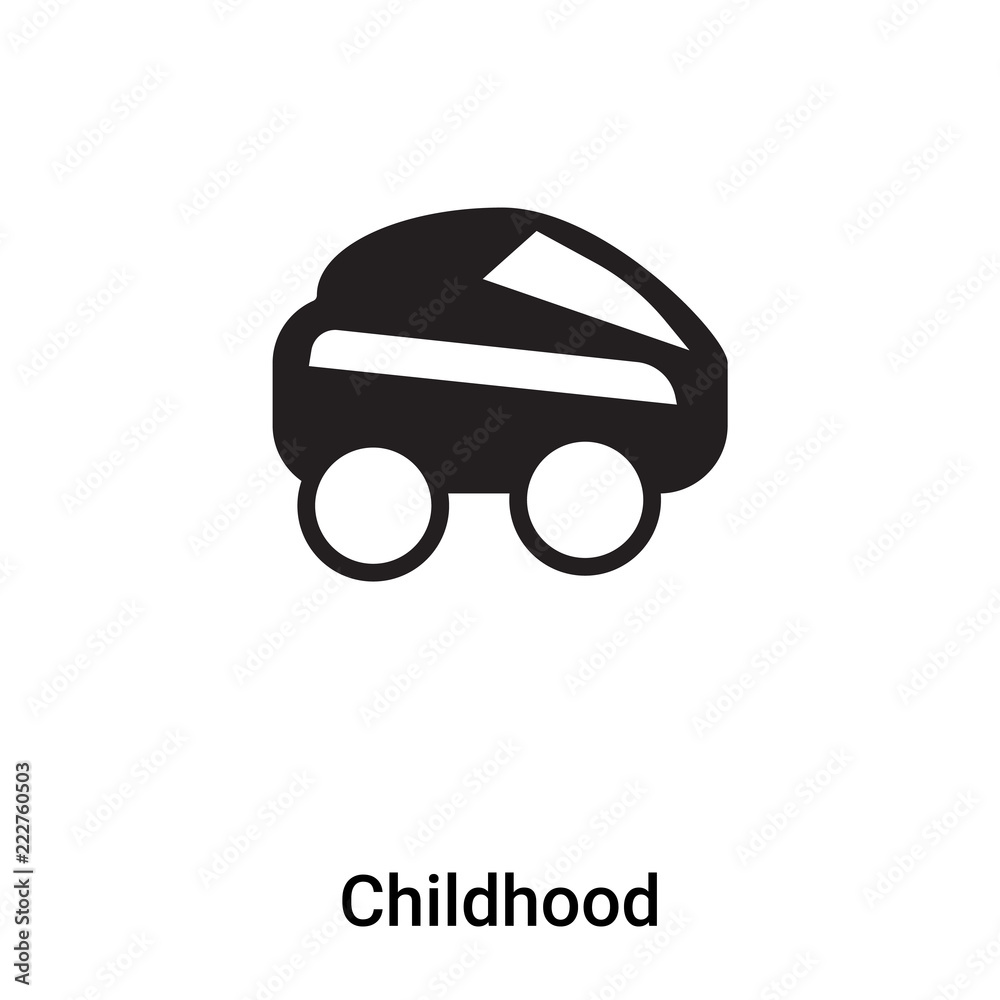 Childhood icon vector isolated on white background, logo concept of Childhood sign on transparent background, black filled symbol Childhood icon vector isolated on white background, logo concept of Childhood sign on transparent background, black filled symbol