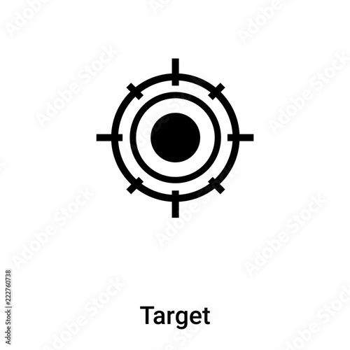 Target icon vector isolated on white background, logo concept of Target sign on transparent background, black filled symbol