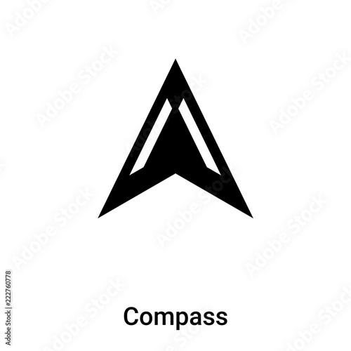 Compass icon vector isolated on white background, logo concept of Compass sign on transparent background, black filled symbol