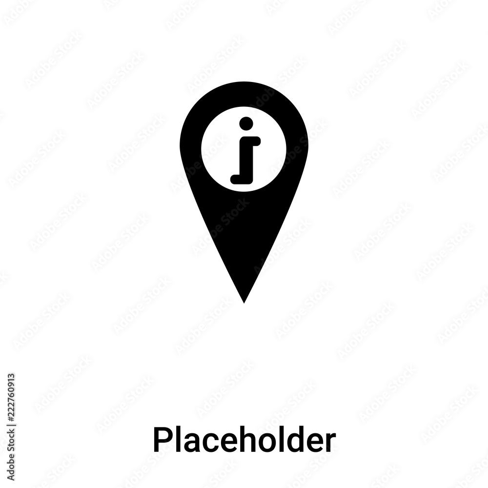 Placeholder icon vector isolated on white background, logo concept of Placeholder sign on transparent background, black filled symbol Placeholder icon vector isolated on white background, logo concept of Placeholder sign on transparent background, black filled symbol