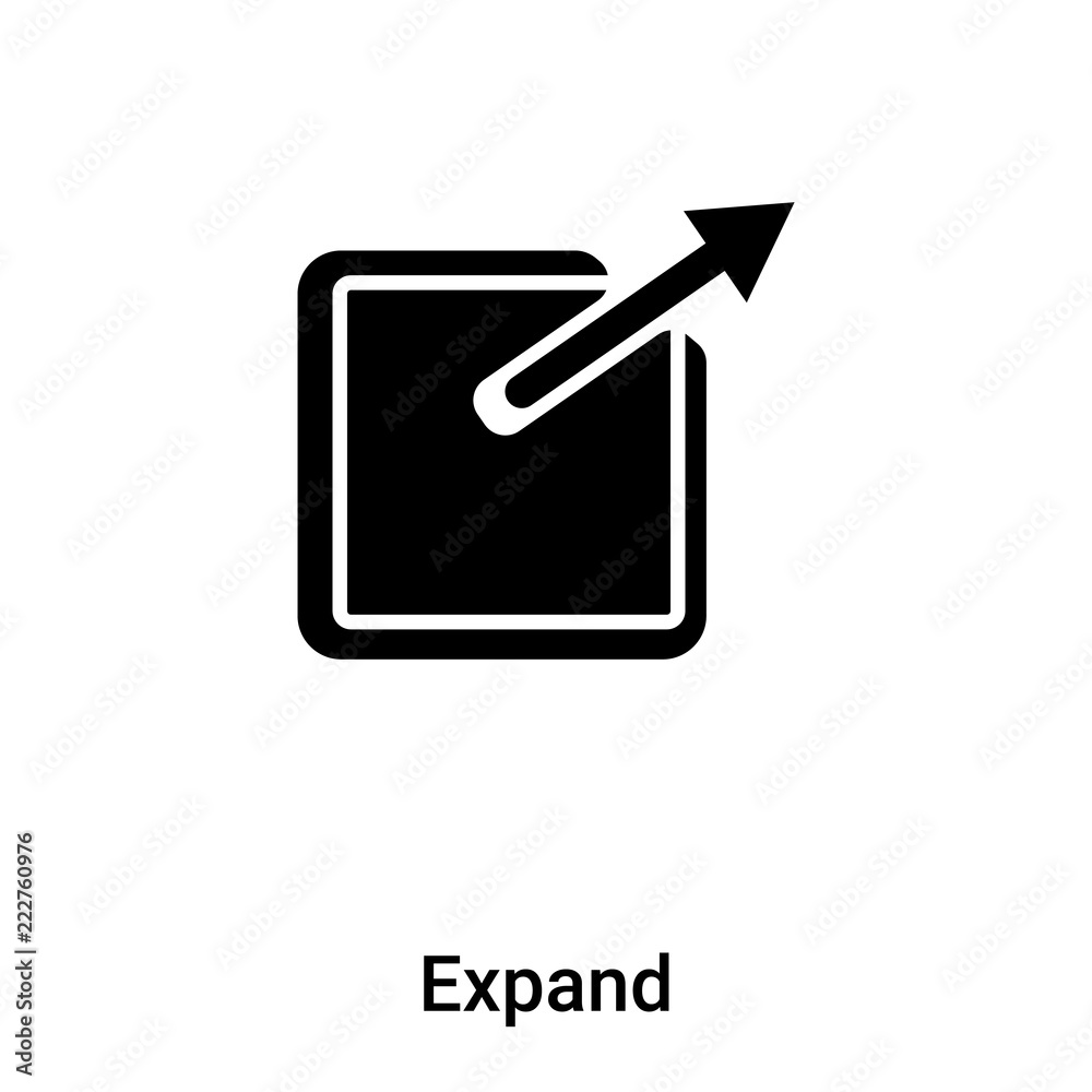 Expand icon vector isolated on white background, logo concept of Expand sign on transparent background, black filled symbol Expand icon vector isolated on white background, logo concept of Expand sign on transparent background, black filled symbol