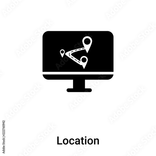 Location icon vector isolated on white background, logo concept of Location sign on transparent background, black filled symbol