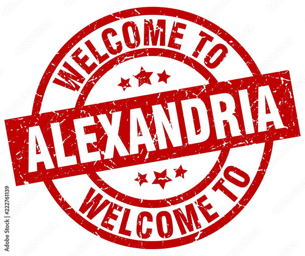 welcome to Alexandria red stamp welcome to Alexandria red stamp