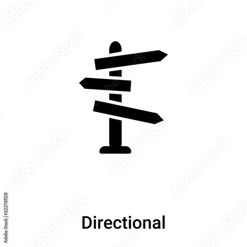 Directional sign icon vector isolated on white background, logo concept of Directional sign sign on transparent background, black filled symbol