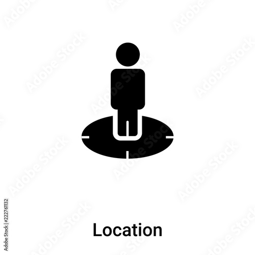 Location icon vector isolated on white background, logo concept of Location sign on transparent background, black filled symbol