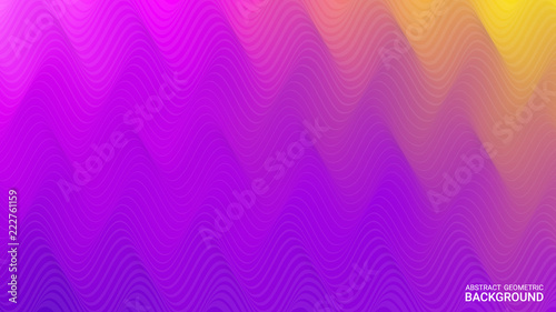 Vibrant wave texture.Colorful cover with radial fluid. Vector. Abstract geometric shapes on ultraviolet gradient background. Template for websites, brochures, posters.