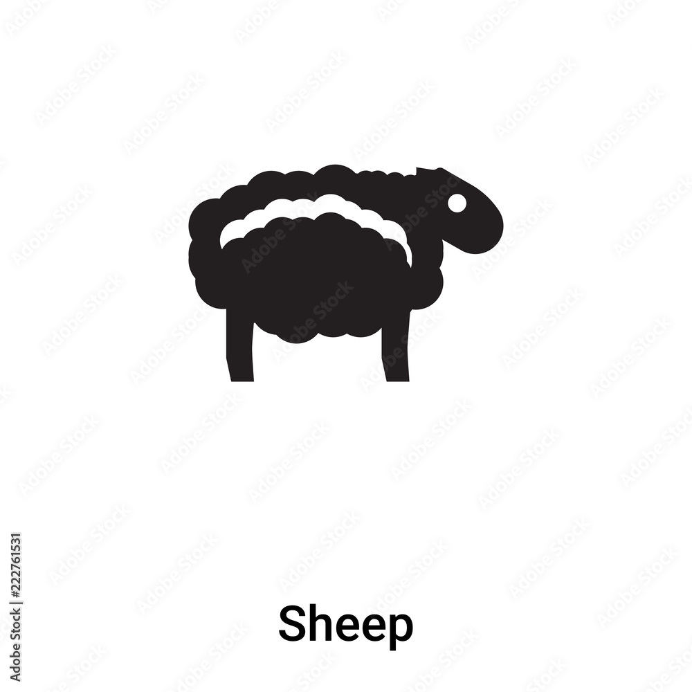 Obraz premium Sheep icon vector isolated on white background, logo concept of Sheep sign on transparent background, black filled symbol