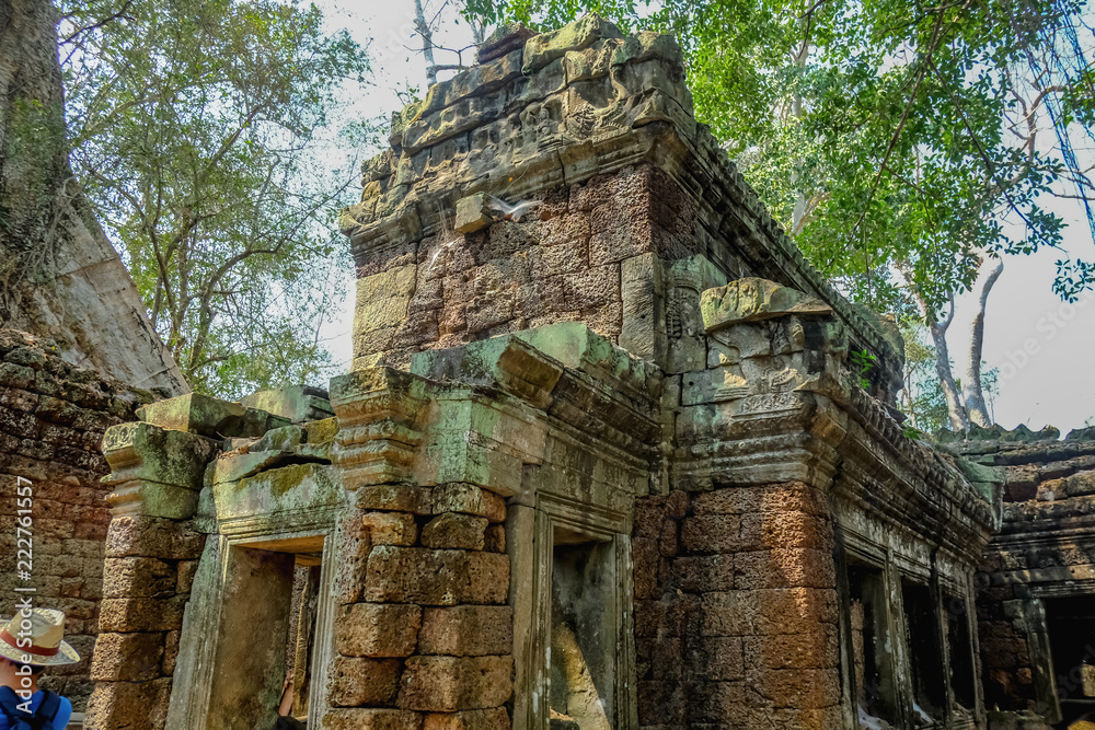 Ancient stone castle in Ta prohm temple