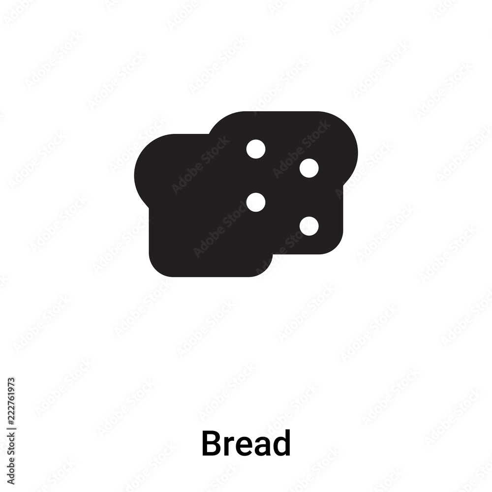 Bread icon vector isolated on white background, logo concept of Bread sign on transparent background, black filled symbol Bread icon vector isolated on white background, logo concept of Bread sign on transparent background, black filled symbol