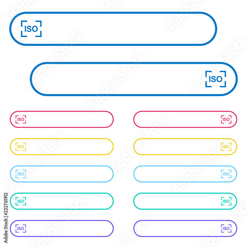 Camera iso speed setting icons in rounded color menu buttons