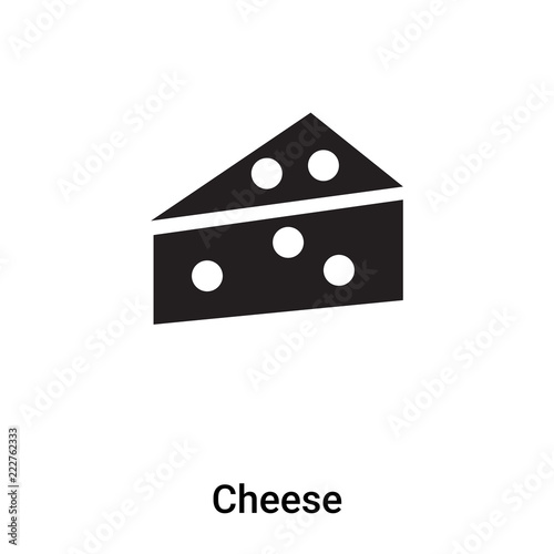 Cheese icon vector isolated on white background, logo concept of Cheese sign on transparent background, black filled symbol