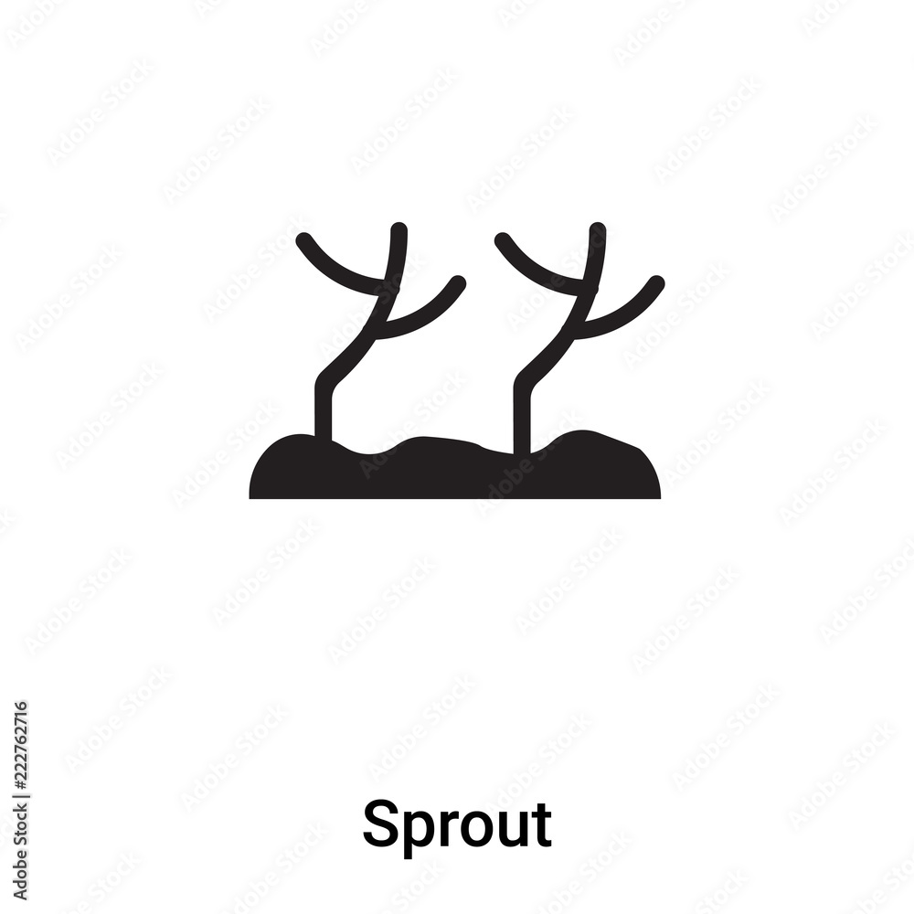 Sprout icon vector isolated on white background, logo concept of Sprout sign on transparent background, black filled symbol Sprout icon vector isolated on white background, logo concept of Sprout sign on transparent background, black filled symbol