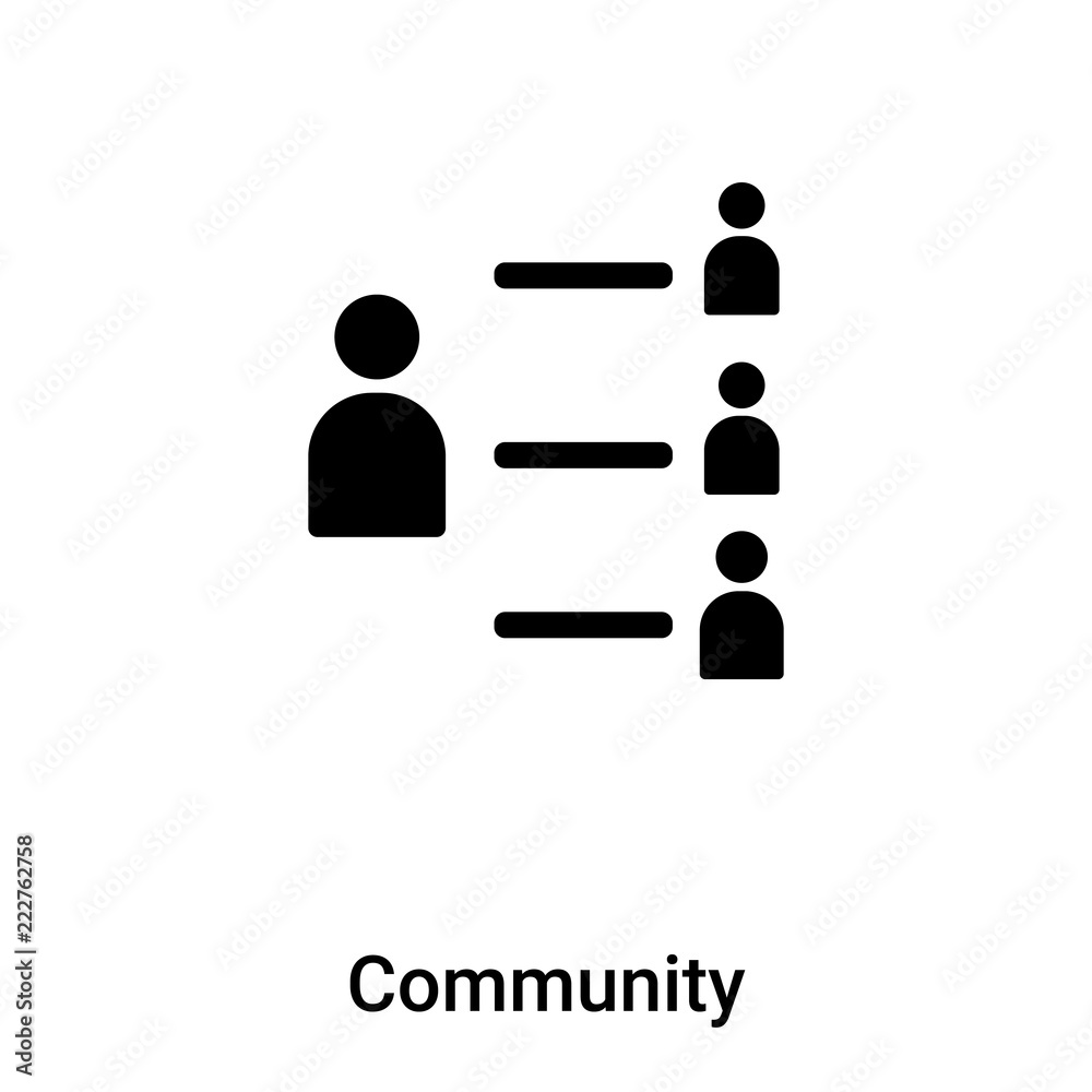 Community icon vector isolated on white background, logo concept of Community sign on transparent background, black filled symbol