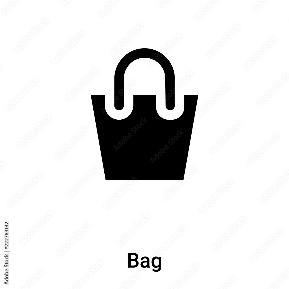 Bag icon vector isolated on white background, logo concept of Bag sign on transparent background, black filled symbol Bag icon vector isolated on white background, logo concept of Bag sign on transparent background, black filled symbol