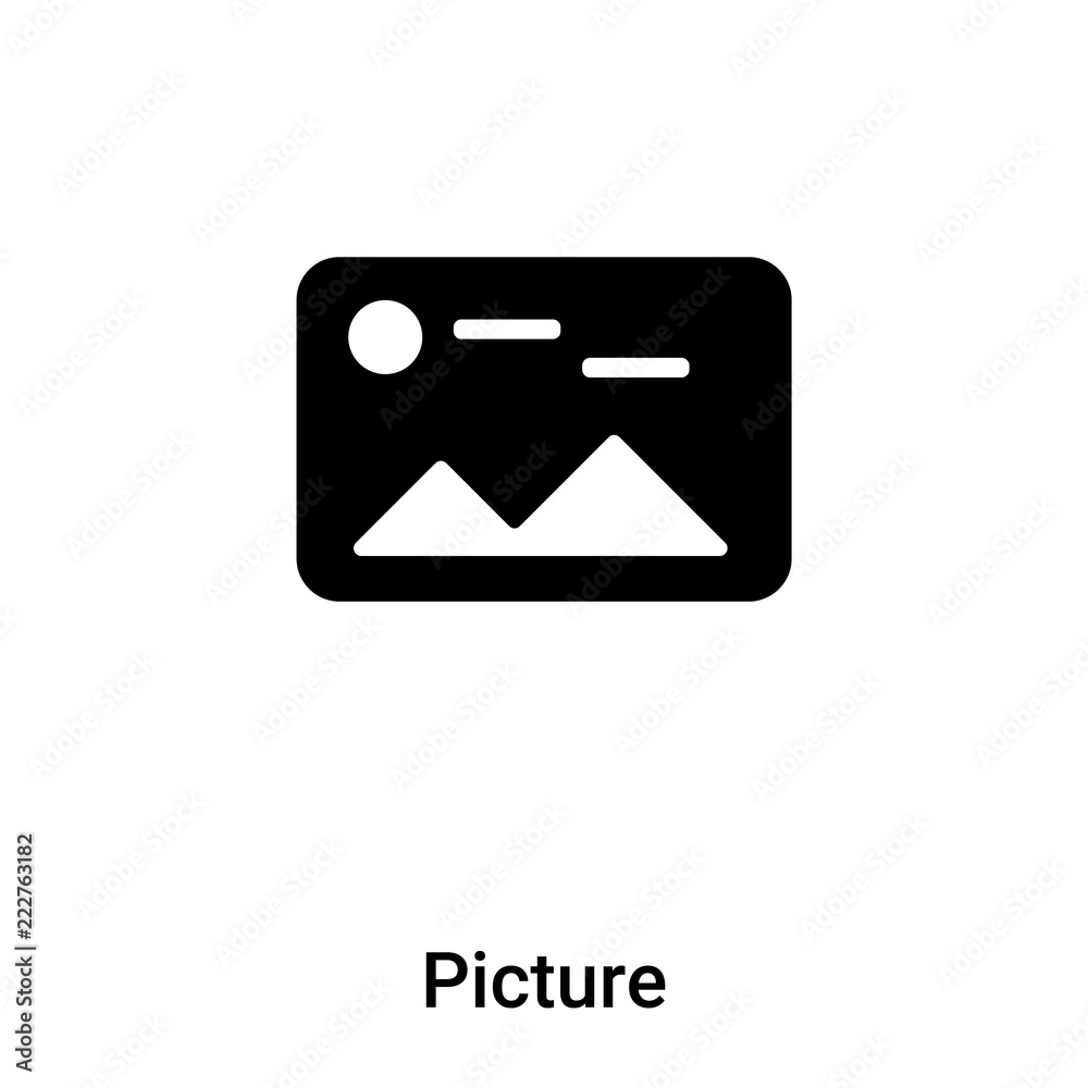 Picture icon vector isolated on white background, logo concept of Picture sign on transparent background, black filled symbol Picture icon vector isolated on white background, logo concept of Picture sign on transparent background, black filled symbol