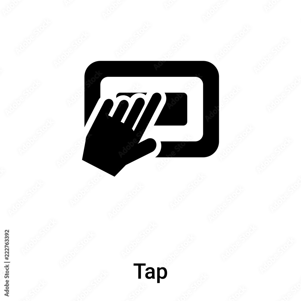Tap icon vector isolated on white background, logo concept of Tap sign on transparent background, black filled symbol Tap icon vector isolated on white background, logo concept of Tap sign on transparent background, black filled symbol