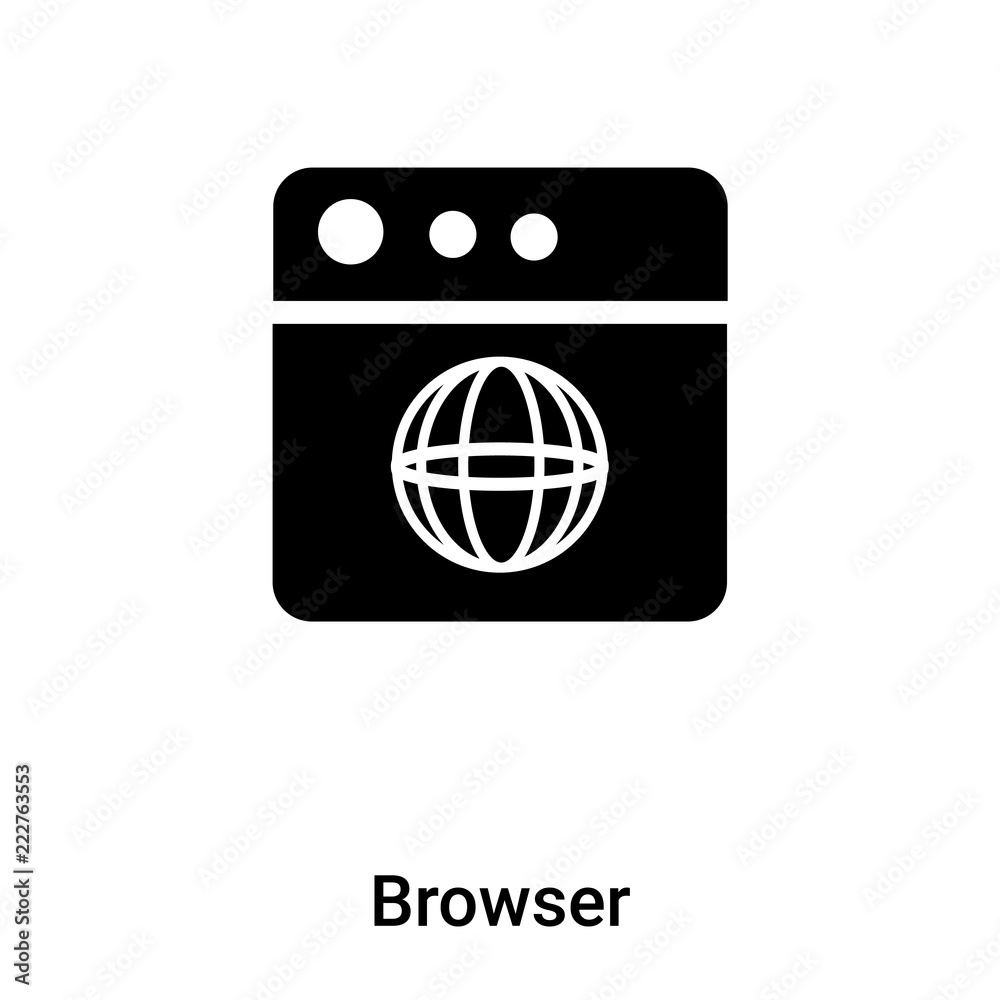 Browser icon vector isolated on white background, logo concept of Browser sign on transparent background, black filled symbol Browser icon vector isolated on white background, logo concept of Browser sign on transparent background, black filled symbol