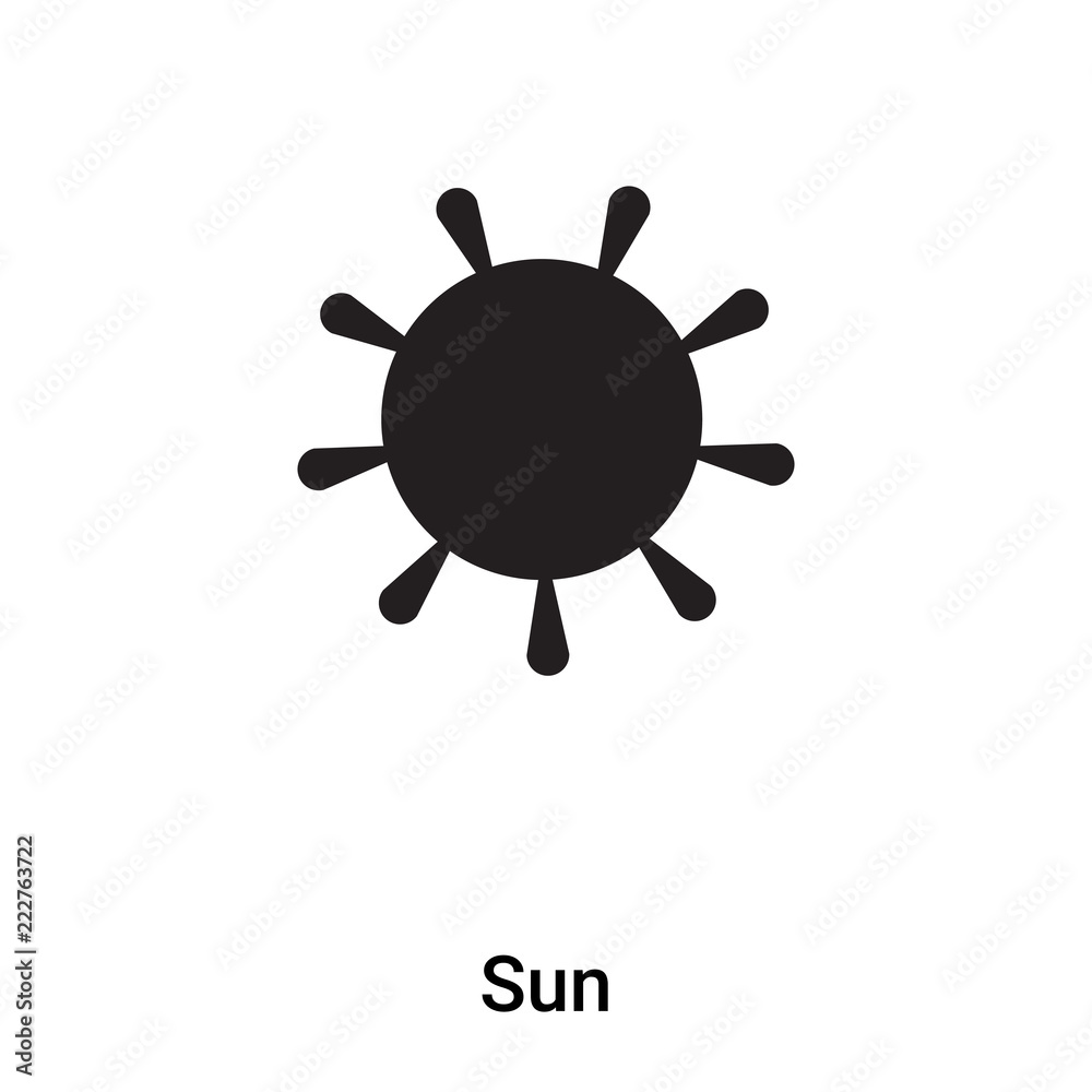 Sun icon vector isolated on white background, logo concept of Sun sign on transparent background, black filled symbol