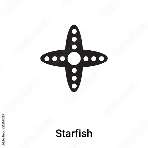 Starfish icon vector isolated on white background, logo concept of Starfish sign on transparent background, black filled symbol
