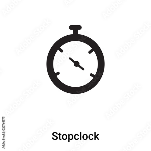 Stopclock icon vector isolated on white background, logo concept of Stopclock sign on transparent background, black filled symbol