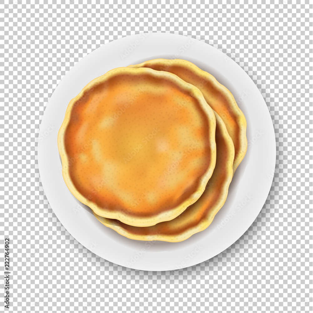Plate With Pancake Isolated Transparent Background