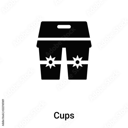 Cups icon vector isolated on white background, logo concept of Cups sign on transparent background, black filled symbol