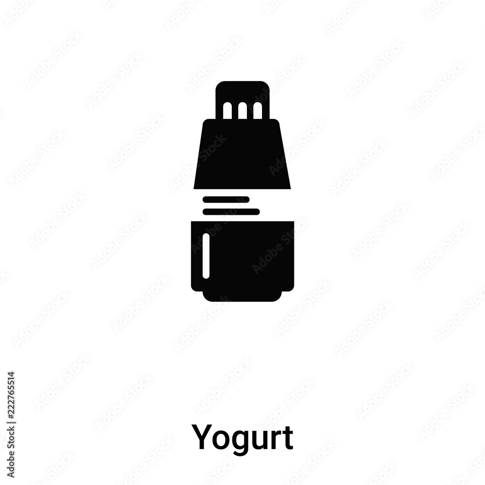 Yogurt icon vector isolated on white background, logo concept of Yogurt sign on transparent background, black filled symbol Yogurt icon vector isolated on white background, logo concept of Yogurt sign on transparent background, black filled symbol
