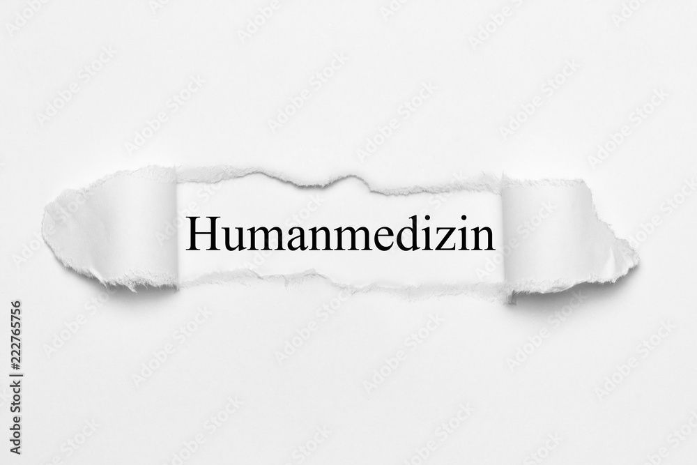 Humanmedizin auf weißen gerissenen Papier Humanmedizin auf weißen gerissenen Papier