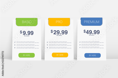 Hosting tariff. Hosting tariff. Website icon. Modern web design template. Internet icon. Social marketing landing page template. Price list. Web element. 