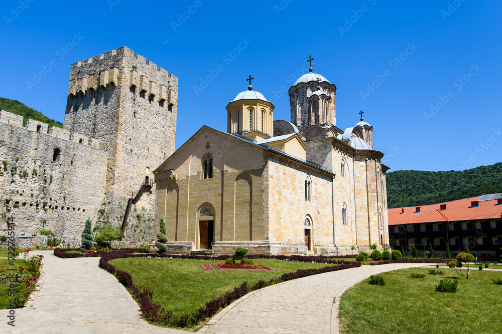 Manasija ancient monastery in Serbia, built in 15th century
