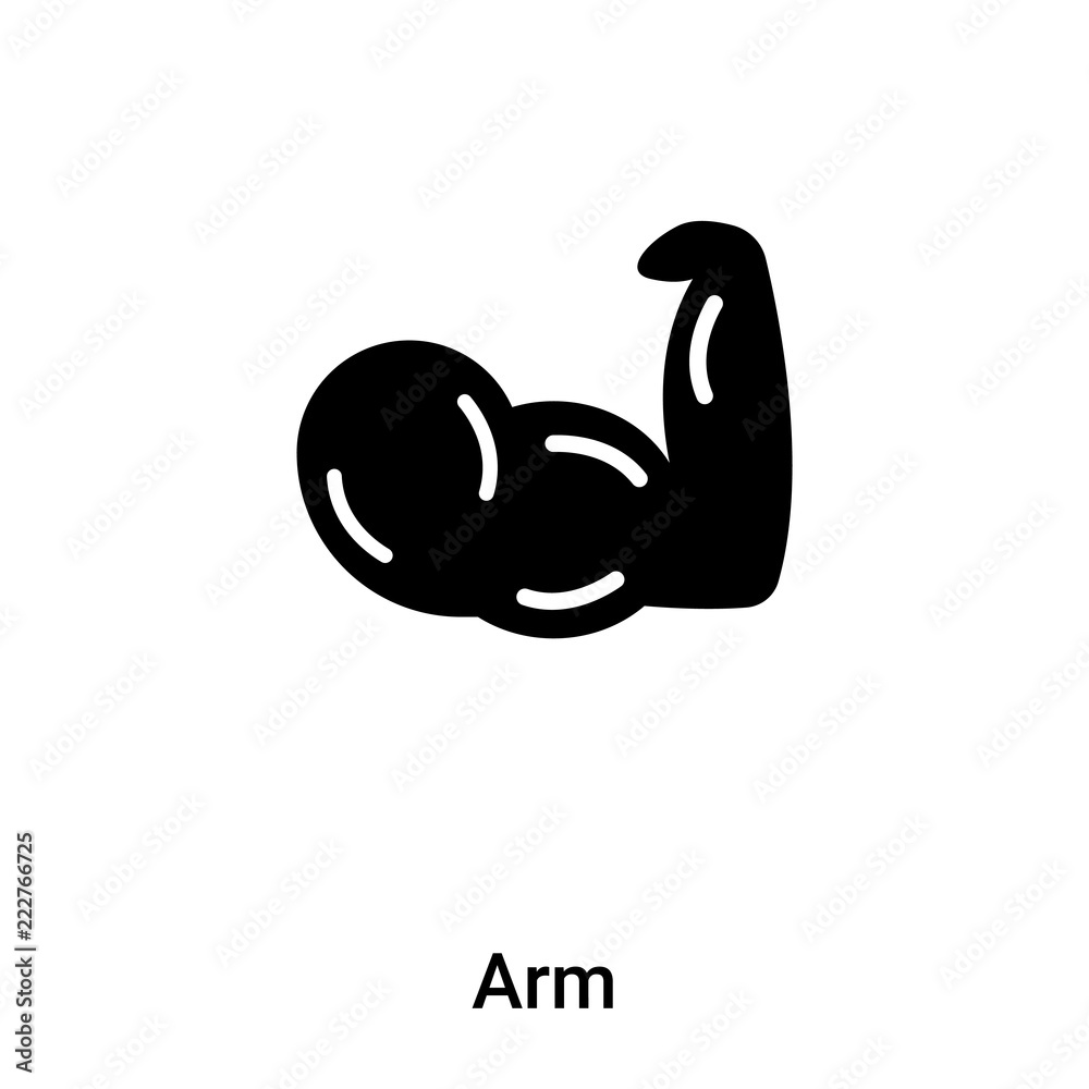 Arm icon vector isolated on white background, logo concept of Arm sign on transparent background, black filled symbol Arm icon vector isolated on white background, logo concept of Arm sign on transparent background, black filled symbol
