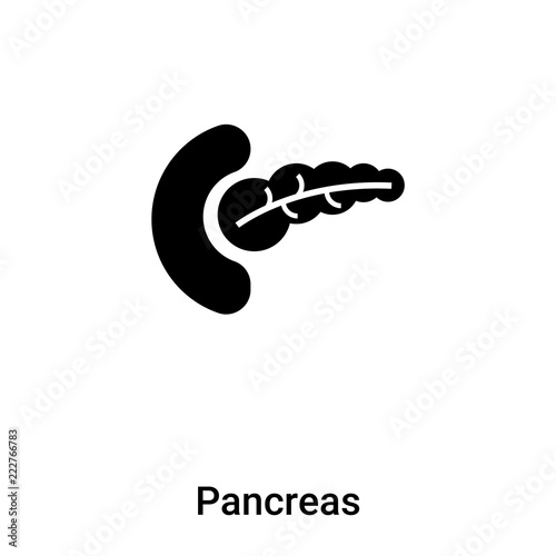 Pancreas icon vector isolated on white background, logo concept of Pancreas sign on transparent background, black filled symbol