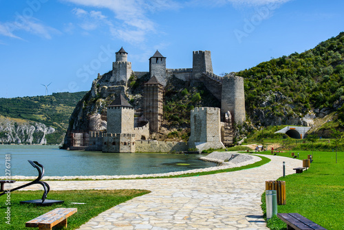 Golubac fortress on Danube river in Serbia photo