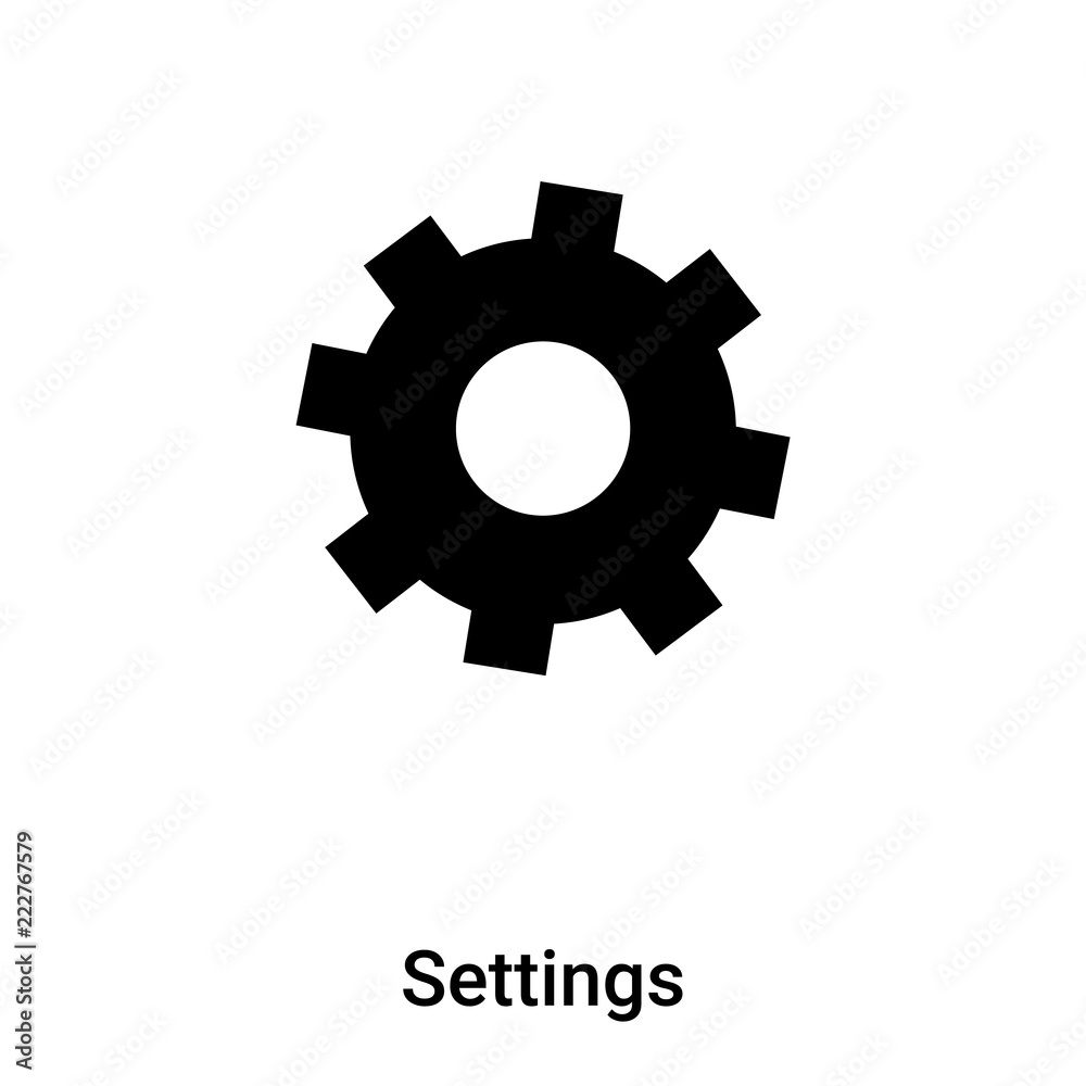 Settings icon vector isolated on white background, logo concept of Settings sign on transparent background, black filled symbol