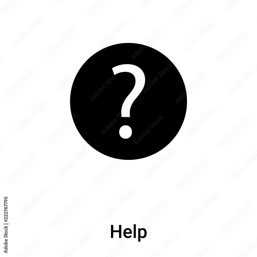 Help icon vector isolated on white background, logo concept of Help sign on transparent background, black filled symbol Help icon vector isolated on white background, logo concept of Help sign on transparent background, black filled symbol