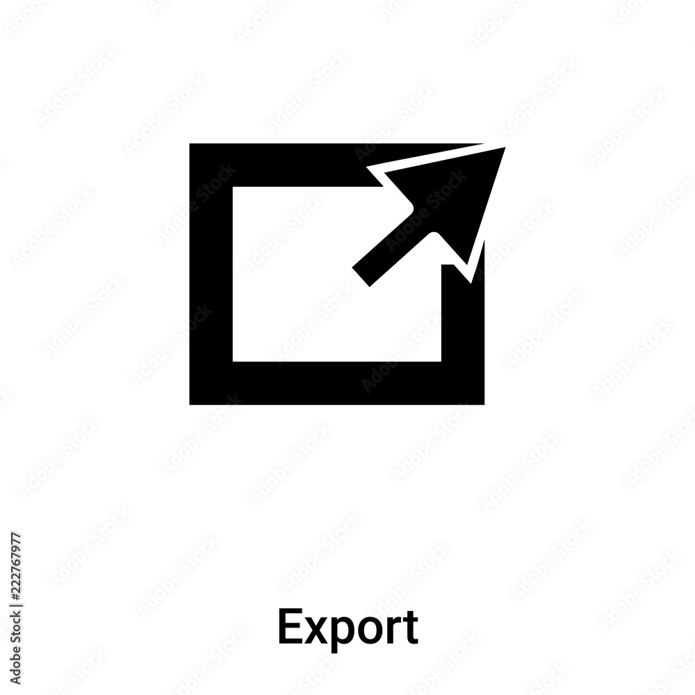 Export icon vector isolated on white background, logo concept of Export sign on transparent background, black filled symbol Export icon vector isolated on white background, logo concept of Export sign on transparent background, black filled symbol