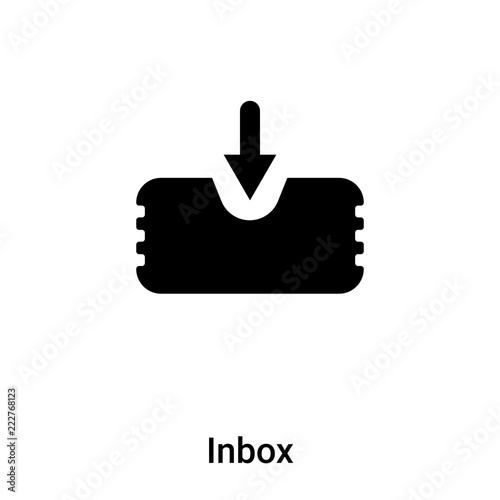 Inbox icon vector isolated on white background, logo concept of Inbox sign on transparent background, black filled symbol