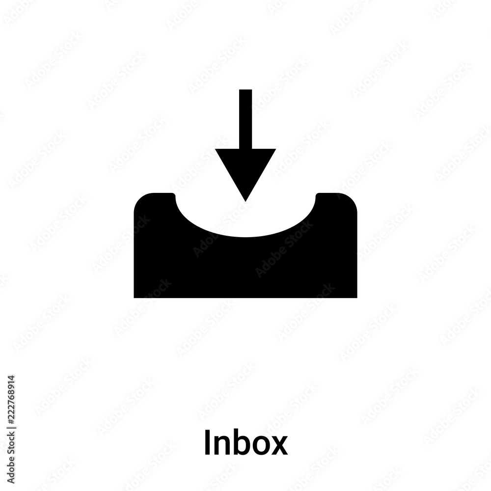 Inbox icon vector isolated on white background, logo concept of Inbox sign on transparent background, black filled symbol Inbox icon vector isolated on white background, logo concept of Inbox sign on transparent background, black filled symbol