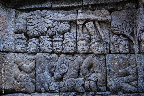 Stone-wall relief of Borobudur Temple, Yogyakarta, Indonesia 4