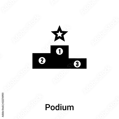 Podium icon vector isolated on white background, logo concept of Podium sign on transparent background, black filled symbol