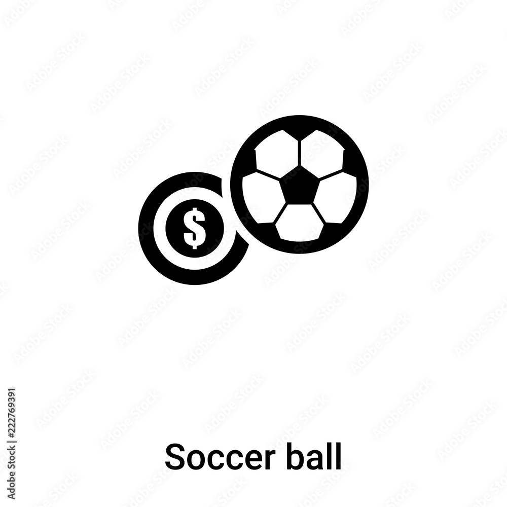 Obraz premium Soccer ball icon vector isolated on white background, logo concept of Soccer ball sign on transparent background, black filled symbol
