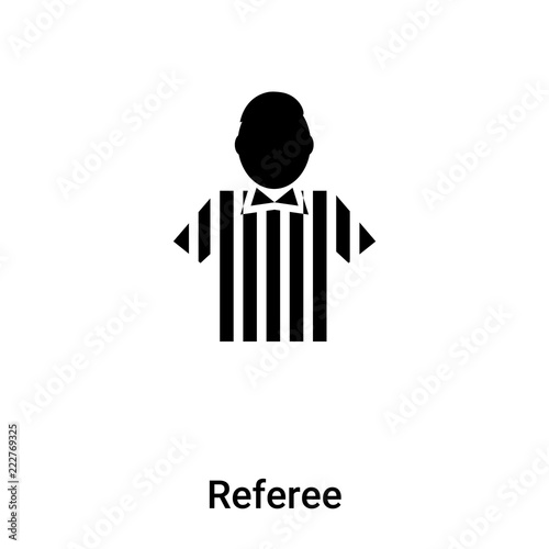 Referee icon vector isolated on white background, logo concept of Referee sign on transparent background, black filled symbol