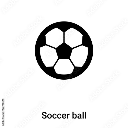 Soccer ball icon vector isolated on white background, logo concept of Soccer ball sign on transparent background, black filled symbol