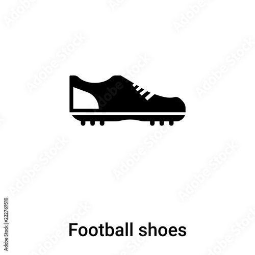 Football shoes icon vector isolated on white background, logo concept of Football shoes sign on transparent background, black filled symbol